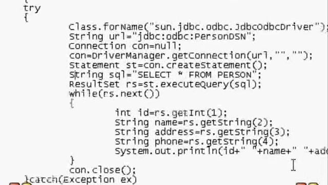 show all record of emp java,Jdbc Example java tutorial.wmv смотреть онлайн