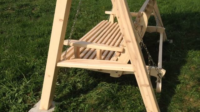 Уютные Садовые качели деревянные. смотреть онлайн