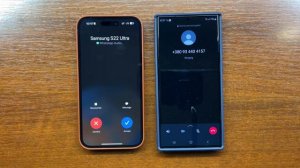 iPhone 14 ProMax vs Samsung S22 Ultra Zangi & WhatsApp Incoming & Outgoing Calls. iOS 16, Android 1