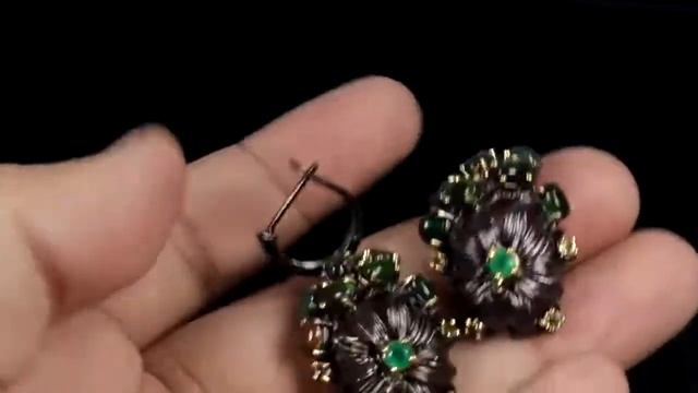 Серебряные серьги с чёрным опалом арт 29569 смотреть онлайн