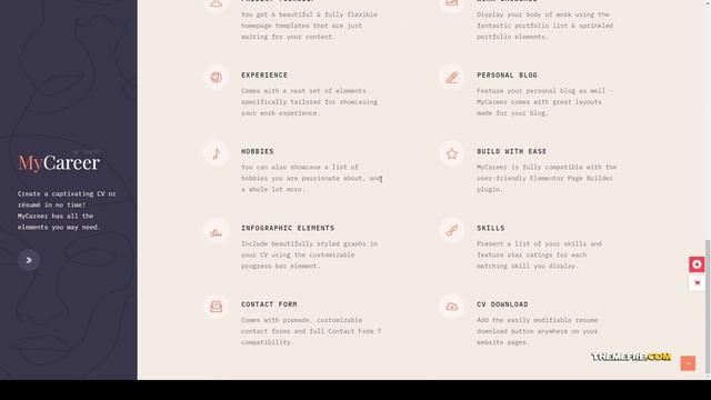 MyCareer - Resume WordPress Theme 15 creative cv Easy Create Website смотреть онлайн