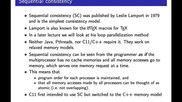 EDAN26 F05 / 2: Definition of sequential consistency (level 3) смотреть онлайн
