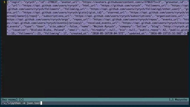 Formatting json in vim смотреть онлайн