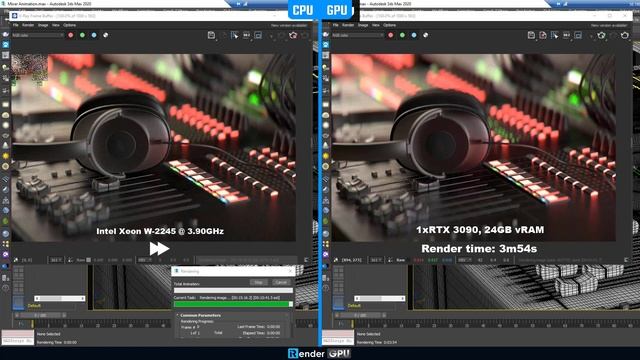 Professional Render Farm | GPU vs. CPU rendering comparison in VRay - 3Ds Max, Blender | iRender смотреть онлайн