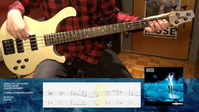 Muse - Falling Down (Bass Cover w/ On-Screen Tabs) смотреть онлайн