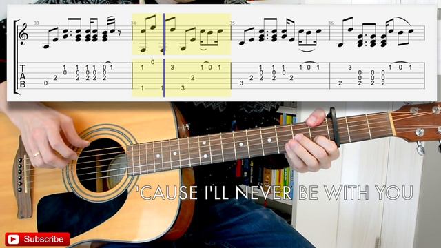 James Blunt - You're Beautiful (fingerstyle acoustic cover, tab) смотреть онлайн