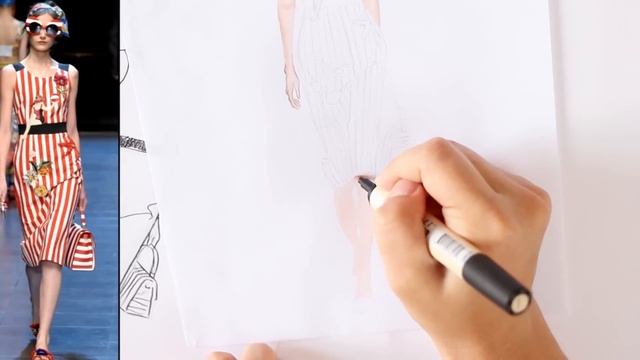 DOLCE GABBANA 2016/Fashion Illustration. Как нарисовать платье с принтом смотреть онлайн