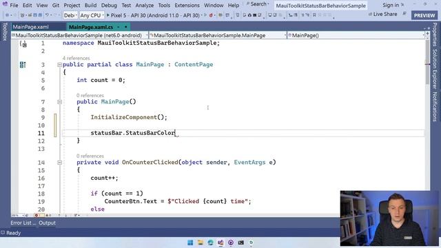 Change Status Bar Color for Android and iOS in .NET MAUI смотреть онлайн