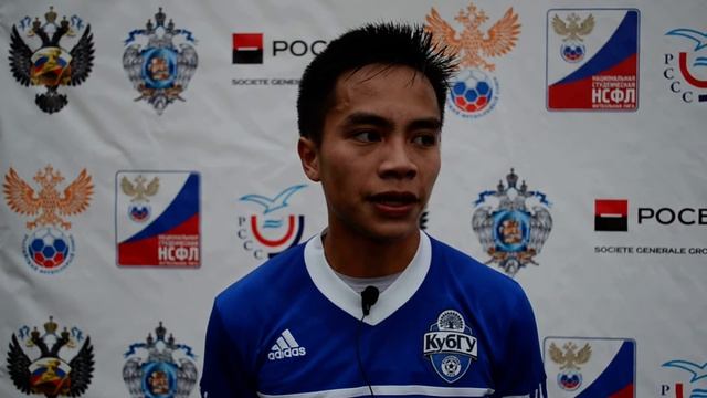 Полузащитник ФК КубГУ Хан Нгок Вьет после матча с МПГУ (Москва). ЧР-2015, Крымск, 13.10.15 смотреть онлайн