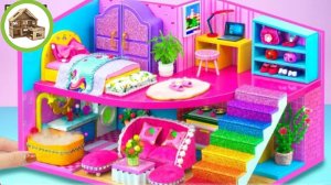 Роскошная двух этажная миниатюрная вилла для всей семьи из картона /200