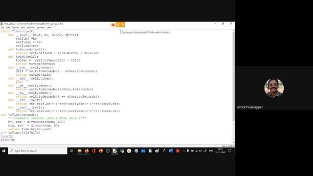 Classes hands-on session (contd) : Time class; operator overloading; & magic methods смотреть онлайн