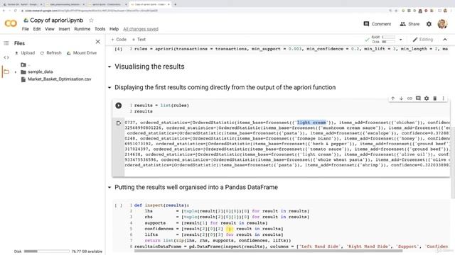 Apriori in Python Step 4 lecture #77 смотреть онлайн