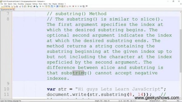 substring Method in JavaScript (Hindi)