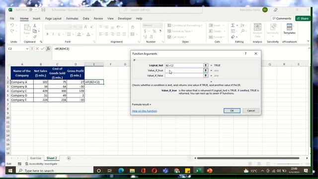 Financial Analysis Excel Intro #6 Excel IF Function смотреть онлайн