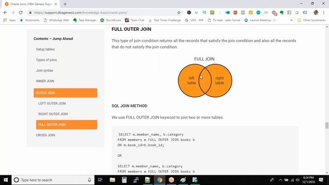 FULL OUTER join | Oracle SQL fundamentals смотреть онлайн