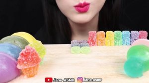 ASMR RAINBOW DESSERTS *ICE CREAM DOESN'T MELT, MINI GUMMY BEAR JELLY 녹지 않는 아이스크림, 무지개 젤리 먹방 MUKBANG