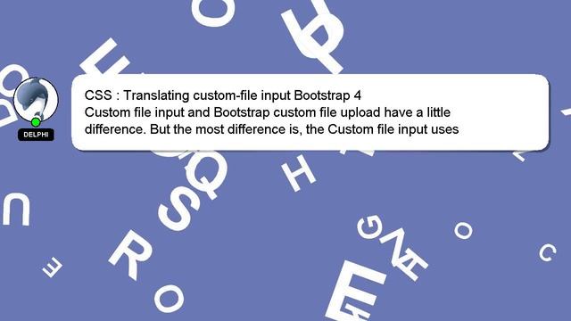 CSS : Translating custom-file input Bootstrap 4 смотреть онлайн