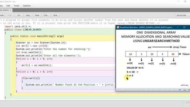 LEARN LINEAR SEARCH IN JAVA || 1 DIMENSIONAL ARRAY APPLICATION || JAVA FOR BEGINNERS || 100% HELPFU смотреть онлайн