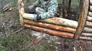 Избушка в глухом лесу||Стройка продолжается||Делаю стены||Собираю березовый сок||
