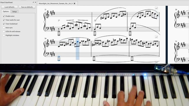 MuseScore Piano Tutor - Moonlight (1st movement) смотреть онлайн