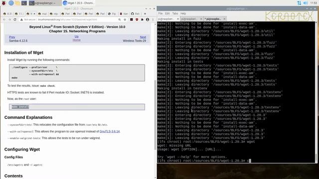LFS 10.0 on RPI400. 19: Installing Extra Packages from BLFS: Wget & Ntp смотреть онлайн