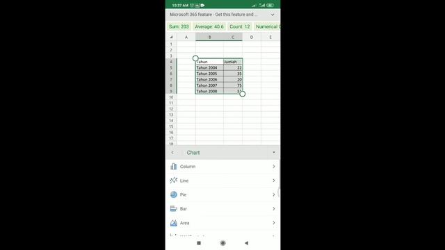Cara membuat grafik dan diagram di Excel Smartphone Android || How to make graph in Excel android смотреть онлайн