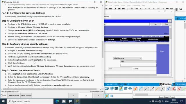 13.1.10 Packet Tracer - Configure a Wireless Network смотреть онлайн
