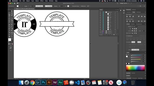 Video 12/25 - Making Badge Number 5 - Badge / Sticker Template Design With Adobe Illustrator смотреть онлайн