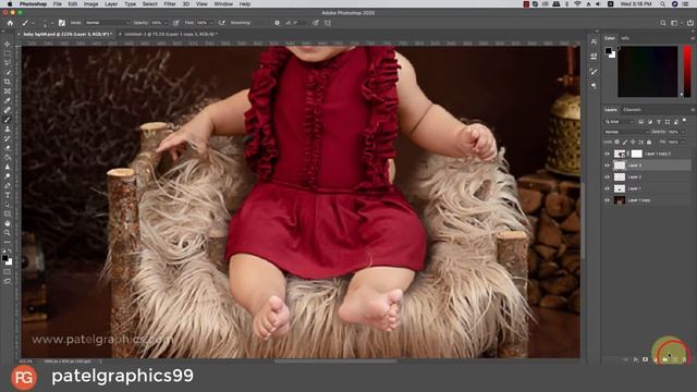 How to edit baby photos in Photoshop tutorial || baby photo editing || Patel Graphics смотреть онлайн