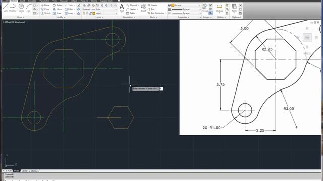 AutoCAD 2012 Geometric Construction #2 смотреть онлайн