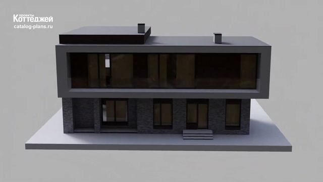 Проект хай-тек дома №40-84D с плоской эксплуатируемой кровлей. смотреть онлайн