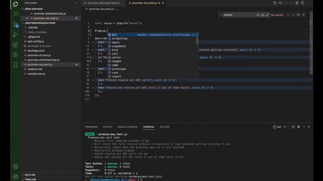 Promise.any() function - Define, Test & Code смотреть онлайн