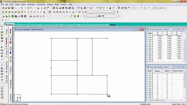 how to modeling by creating nodes staad pro смотреть онлайн