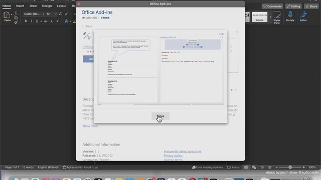 Compare Text With Selection Diff Tool MAC OS add-in/add-on/plugin WORD смотреть онлайн