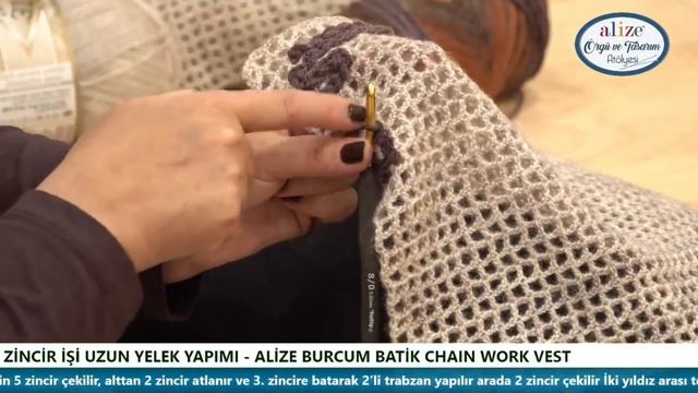 Zincir işi Uzun Yelek Yapımı - Chain Work Vest w/ Alize Burcum Batik смотреть онлайн