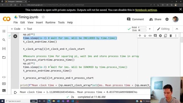 The difference between "Clock Time" and "Process Time" in python смотреть онлайн