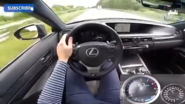Lexus GS F 2016 Top Speed Acceleration POV 285 km/h 5.0 V8 477 HP