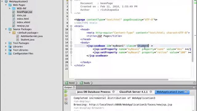 Sem#8 Use bean with Java Server Pages (JSP) by Aminity Classes (Ami Kapadia) смотреть онлайн