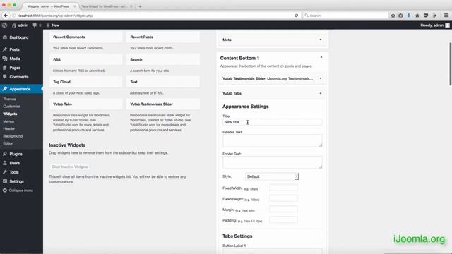 WordPress Tutorial for Beginners, Lesson #5 - How to create a tabs widget for WordPress websites смотреть онлайн