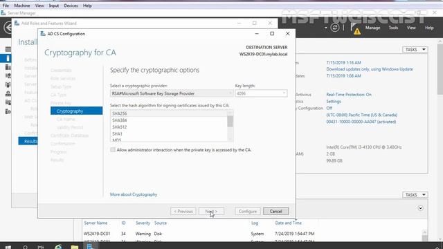 02. Installing an Enterprise Root Certificate Authority | Windows Server 2019 смотреть онлайн