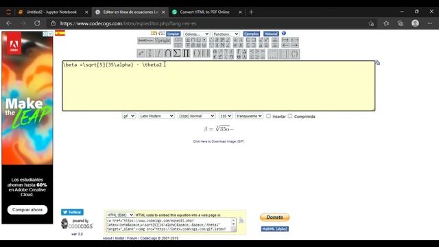 ¿Cómo ingresar ecuaciones en formato Látex a Jupyter Notebook y exportar en PDF? I Fácil y rápido смотреть онлайн
