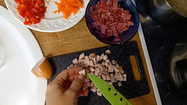суп солянка с колбасой # Soljanka-Suppe Mit Wurst # Solyanka Soup With Sausage #(2)
