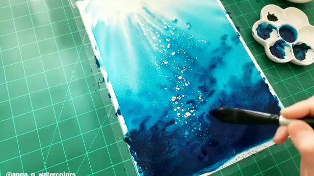 Simple Watercolor Underwater Scene Painting Demonstration /Sea Water/ Ocean смотреть онлайн