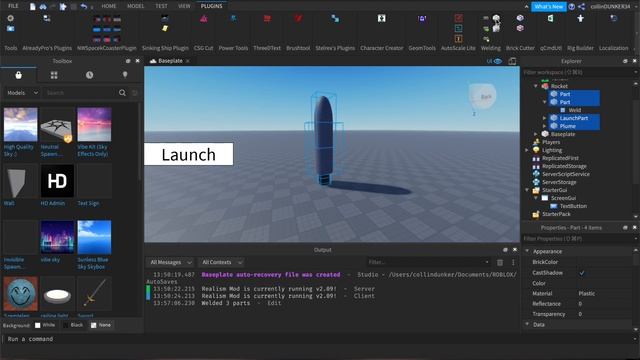 How To Make A Rocket Launch | Roblox Studio Tutorial смотреть онлайн