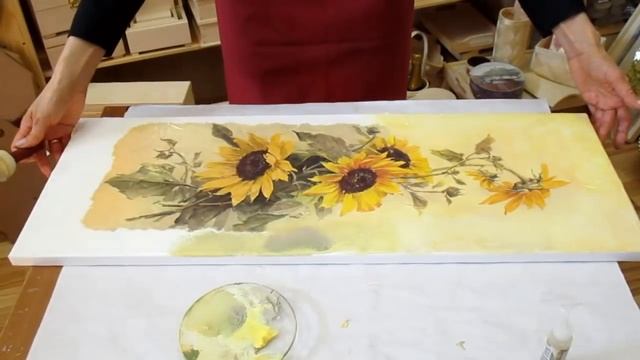 Decoupage on canvas Art Tutorial. How to make canvas painting DIY Idea смотреть онлайн