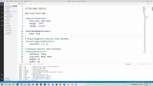 Kivy Part 21 - Slugrace - Bets Screen GUI смотреть онлайн
