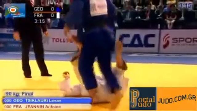 European Judo Championship Vienna 2010 Final -90kg Tsiklauri (GEO)-Jeannin (FRA) смотреть онлайн