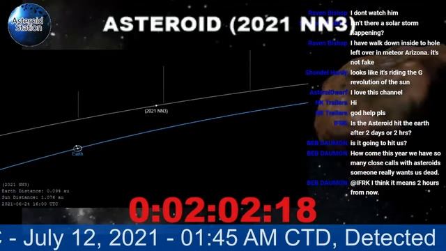 Asteroid (2021 NN3) Countdown till Close Approach to Earth смотреть онлайн