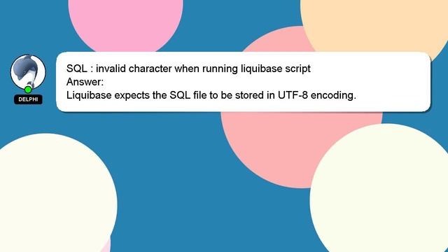 SQL : invalid character when running liquibase script смотреть онлайн