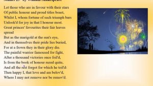 Стихи на английском языке, Уи́льям Шекспи́р, Сонет №25